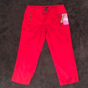 NWT Mango Red Stretch Capris